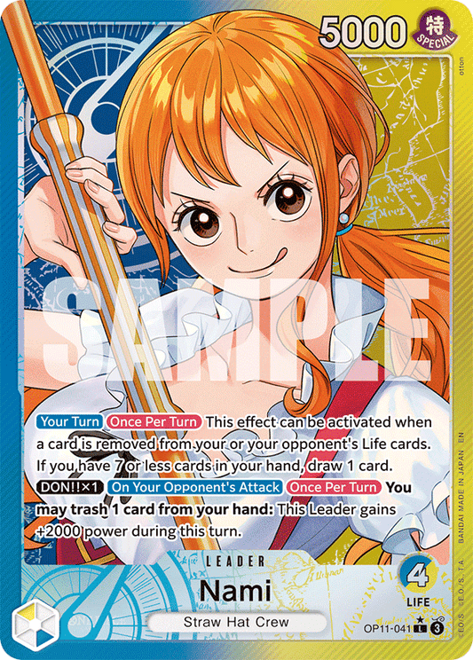 OPTCG A Fist of Divine Speed OP11-041 Nami (Leader) Alternate Art
