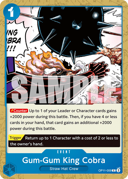OPTCG A Fist of Divine Speed OP11-059 Gum-Gum King Cobra