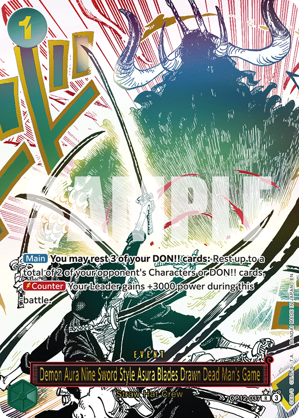 Demon Aura Nine Sword Style Asura Blades Drawn Dead Man's Game (OP12-037) (V.2)