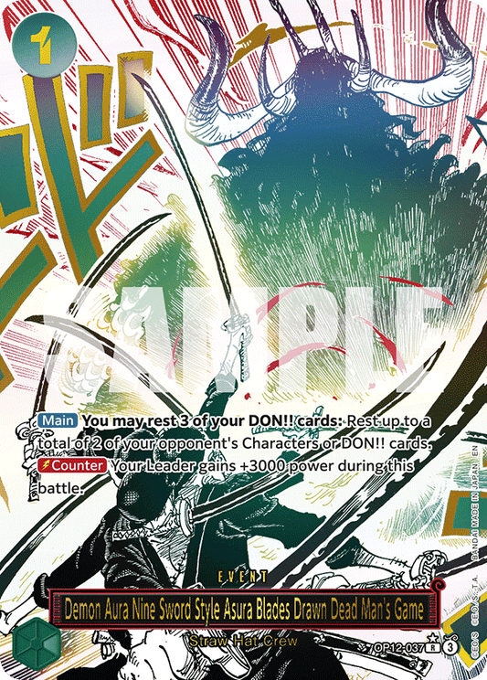 Demon Aura Nine Sword Style Asura Blades Drawn Dead Man's Game (OP12-037) (V.2)