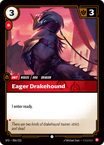 Riftbound Spiritforged 006/221 Eager Drakehound Foil