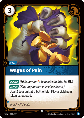 Riftbound Spiritforged 070/221 Wages of Pain Foil