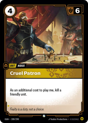 Riftbound Origins 208/298 Cruel Patron Foil