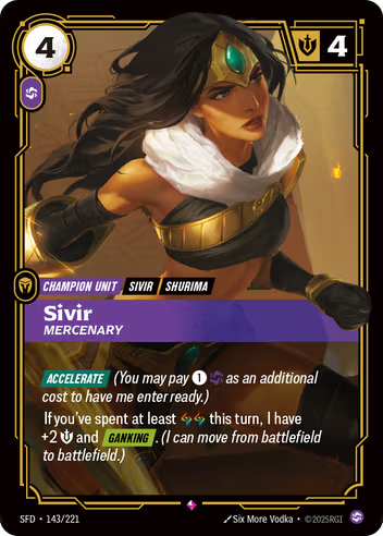 Riftbound Spiritforged 143/221 Sivir Mercenary
