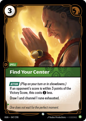Riftbound Origins 047/298 Find Your Center Foil