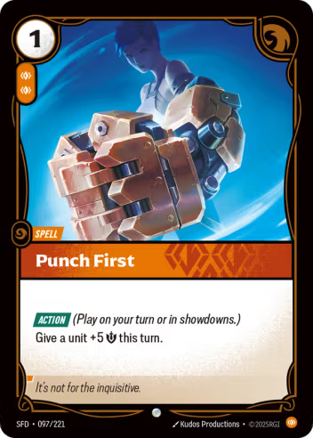 Riftbound Spiritforged 097/221 Punch First Foil