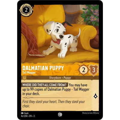 Lorcana Into the Inklands 004/204 Dalmatian Puppy Tail Wagger (C) Foil