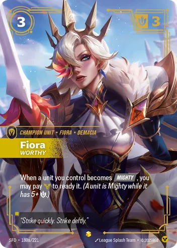 Riftbound Spiritforged 180a/221 Fiora Worthy (Showcase)