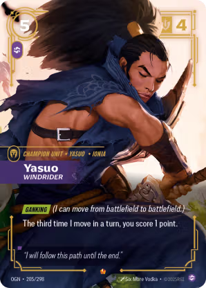 Riftbound Origins 205/298 Yasuo Windrider – JGC Collectables