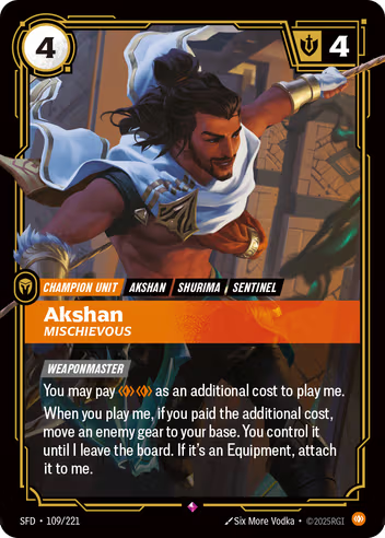 Riftbound Spiritforged 109/221 Akshan Mischievous