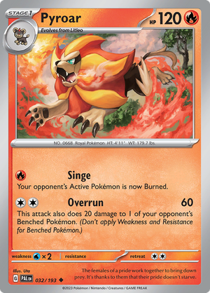 SV Paldea Evolved 032/193 Pyroar Reverse Holo