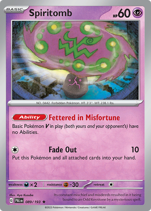 SV Paldea Evolved 089/193 Spiritomb Holo Rare