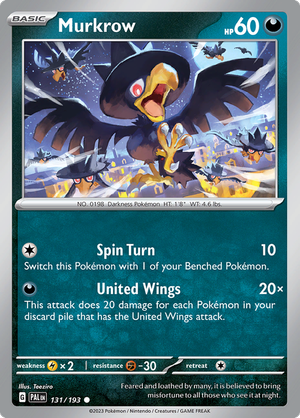 SV Paldea Evolved 131/193 Murkrow Reverse Holo