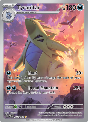 SV Paldea Evolved 222/193 Tyranitar Illustration Rare