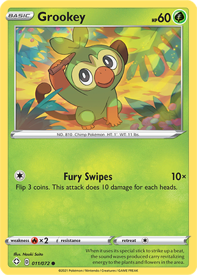 SWSH Shining Fates 011/072 Grookey Reverse Holo