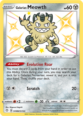 SWSH Shining Fates SV086/SV122 Galarian Meowth