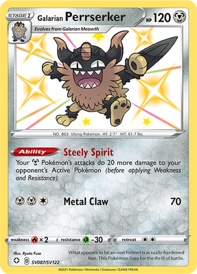 SWSH Shining Fates SV087/SV122 Galarian Perrserker