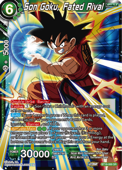 DBS Dawn of the Z-Legends BT18-069 Son Goku, Fated Rival SR