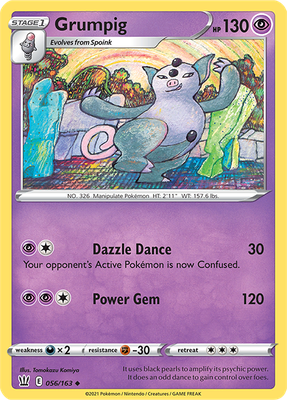 SWSH Battle Styles 056/163 Grumpig Reverse Holo
