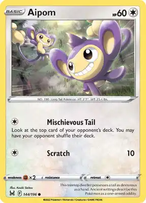 SWSH Lost Origin 144/196 Aipom