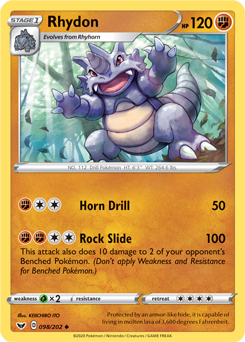 SWSH Sword and Shield 098/202 Rhydon Reverse Holo