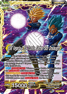 DBS Realm of the Gods BT16-071 Trunks / SSB Vegeta & SS Trunks, Father-Son Onslaught (Leader)