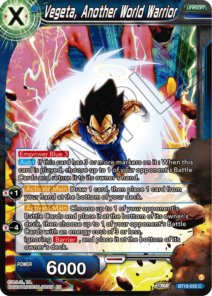 DBS Dawn of the Z-Legends BT18-035 Vegeta, Another World Warrior Foil