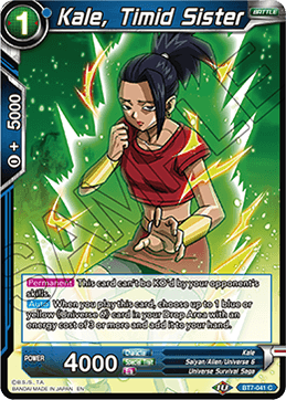 DBS Assault of the Saiyans BT7-041 Kale, Timid Sister Foil