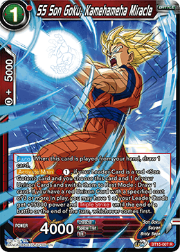 DBS Saiyan Showdown BT15-007 SS Son Goku, Kamehameha Miracle Foil