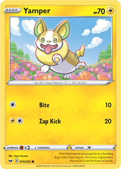 SWSH Sword and Shield 074/202 Yamper Reverse Holo