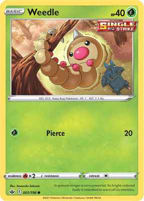 SWSH Chilling Reign 001/198 Weedle Reverse Holo