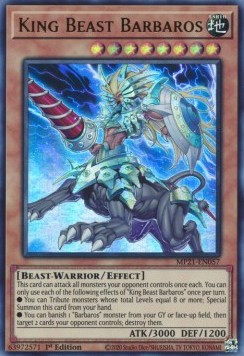 Yu-Gi-Oh! 2021 Tin of Ancient Battles Mega Pack MP21-EN057 King Beast Barbaros Ultra Rare