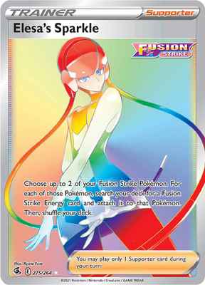 SWSH Fusion Strike 275/264 Elesa's Sparkle Rainbow Rare