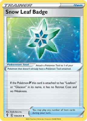 SWSH Evolving Skies 159/203 Snow Leaf Badge