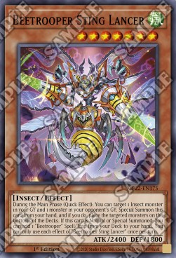 Yu-Gi-Oh! 2022 Tin of the Pharaoh's Gods Mega Pack MP22-EN175 Beetrooper Sting Lancer