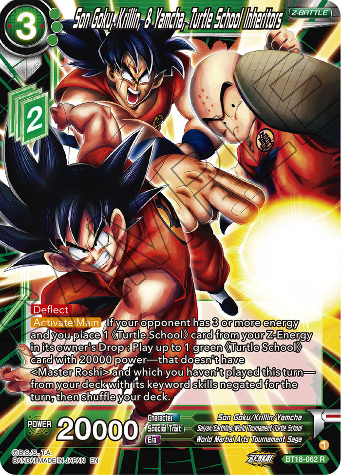 DBS Dawn of the Z-Legends BT18-062 Son Goku, Krillin & Yamcha, Turtle School Inheritors Foil