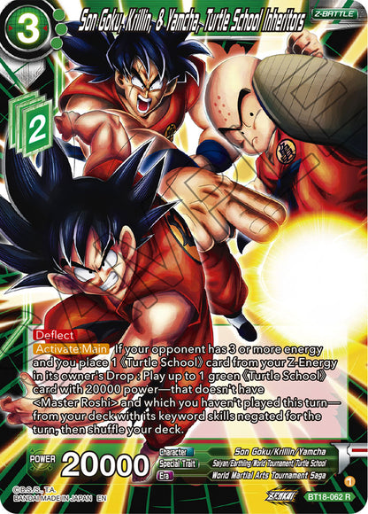 DBS Dawn of the Z-Legends BT18-062 Son Goku, Krillin & Yamcha, Turtle School Inheritors Foil