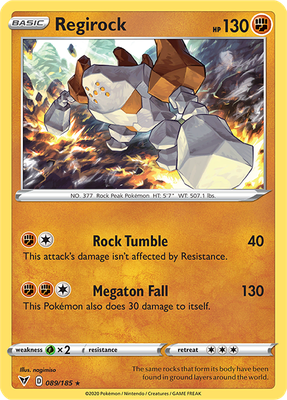 SWSH Vivid Voltage 089/185 Regirock Holo Rare