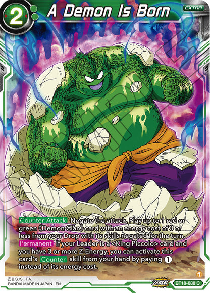 DBS Dawn of the Z-Legends BT18-088 A Demon Is Born Foil