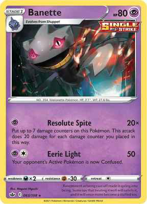 SWSH Chilling Reign 063/198 Banette Reverse Holo