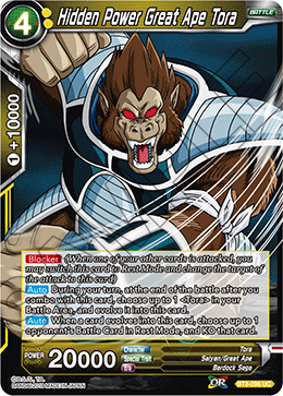 DBS Cross Worlds BT3-096 Hidden Power Great Ape Tora Foil