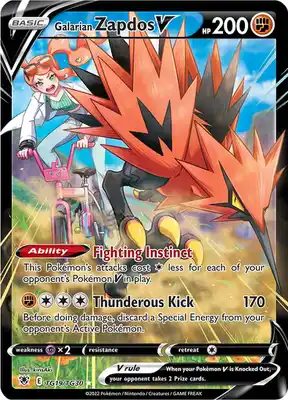 SWSH Astral Radiance TG19/TG30 Galarian Zapdos V