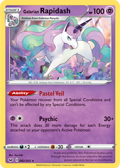 SWSH Sword and Shield 082/202 Galarian Rapidash Reverse Holo