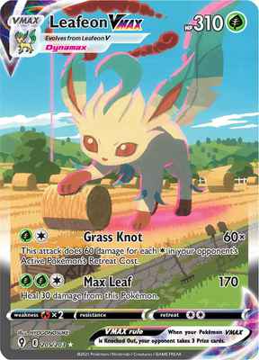 SWSH Evolving Skies 205/203 Leafeon Vmax Alternate Art