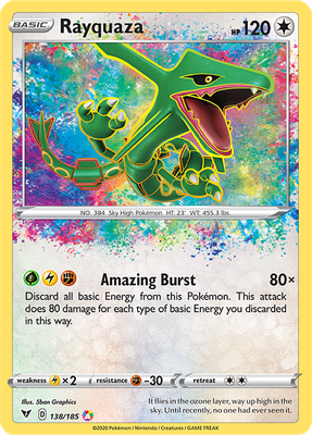 SWSH Vivid Voltage 138/185 Rayquaza Amazing Rare