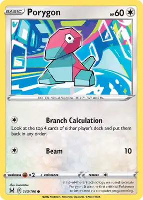 SWSH Lost Origin 140/196 Porygon Reverse Holo