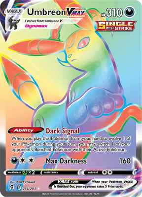 SWSH Evolving Skies 214/203 Umbreon Vmax Rainbow Rare
