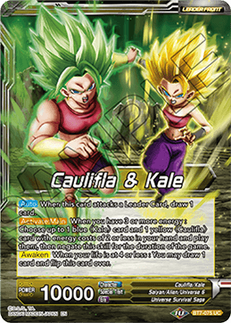 DBS Assault of the Saiyans BT7-075 Caulifla & Kale / Kefla, Soul Overflowing (Leader)