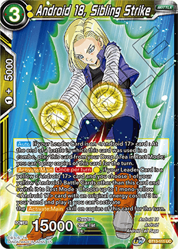 DBS Supreme Rivalry BT13-111 Android 18, Sibling Strike