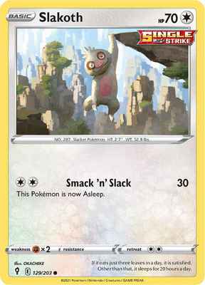SWSH Evolving Skies 129/203 Slakoth Reverse Holo